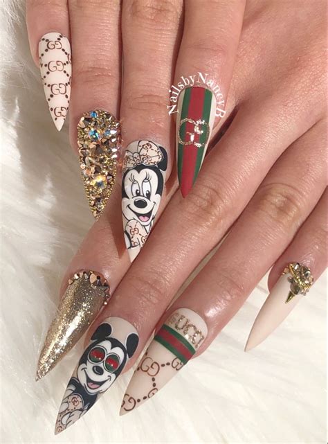 fake nail designs gucci